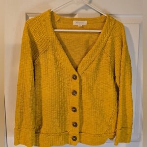 Vince Camuto Mustard Button-Up Cardigan
